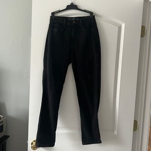 Black wide leg cropped jeans
